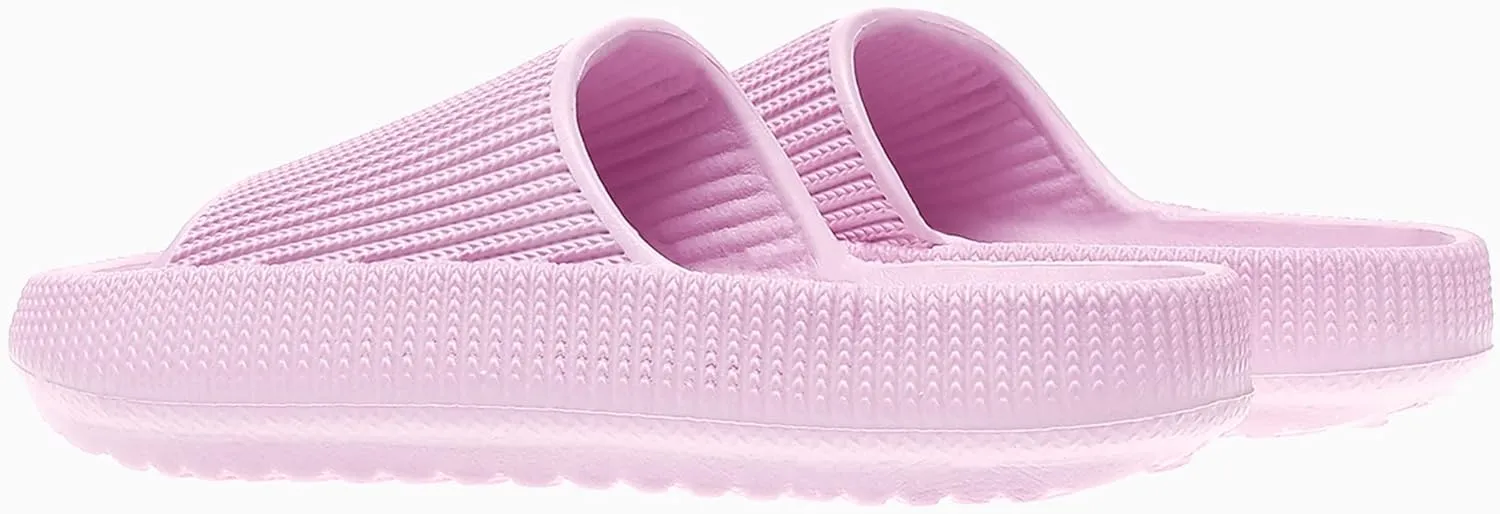 rosyclo Cloud Slides for Kids, Toddler Pillow Slippers Shower Bathroom Non-Slip Open Toe Super Soft Comfy Thick Sole Cozy Boys Girls Home House Cloud Cushion Slide Sandals for Indoor Outdoor Shoes