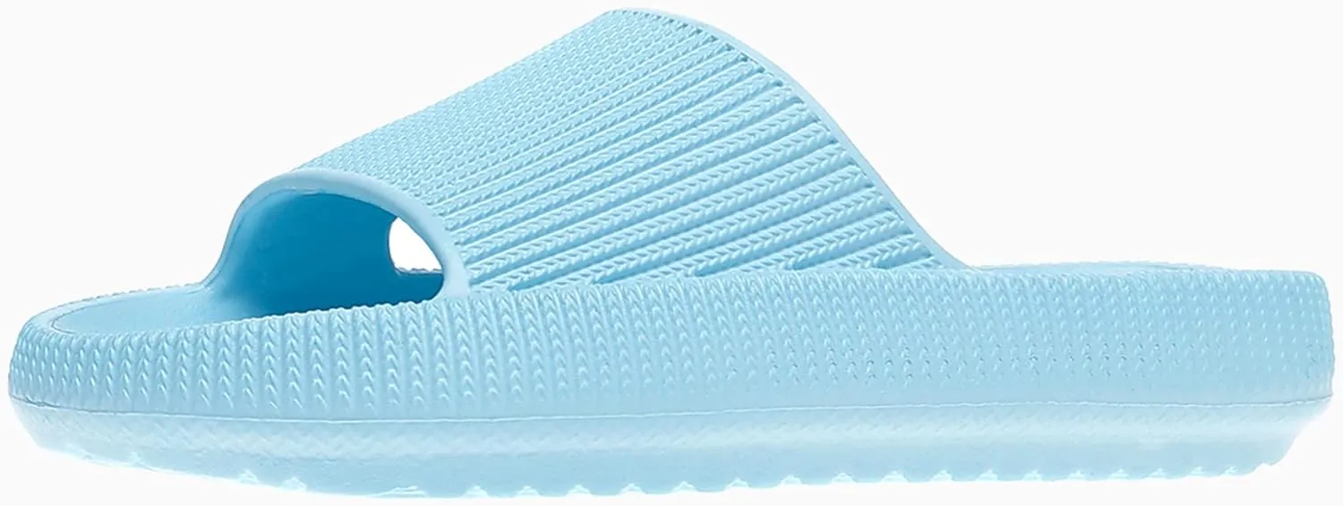 rosyclo Cloud Slides for Kids, Toddler Pillow Slippers Shower Bathroom Non-Slip Open Toe Super Soft Comfy Thick Sole Cozy Boys Girls Home House Cloud Cushion Slide Sandals for Indoor Outdoor Shoes