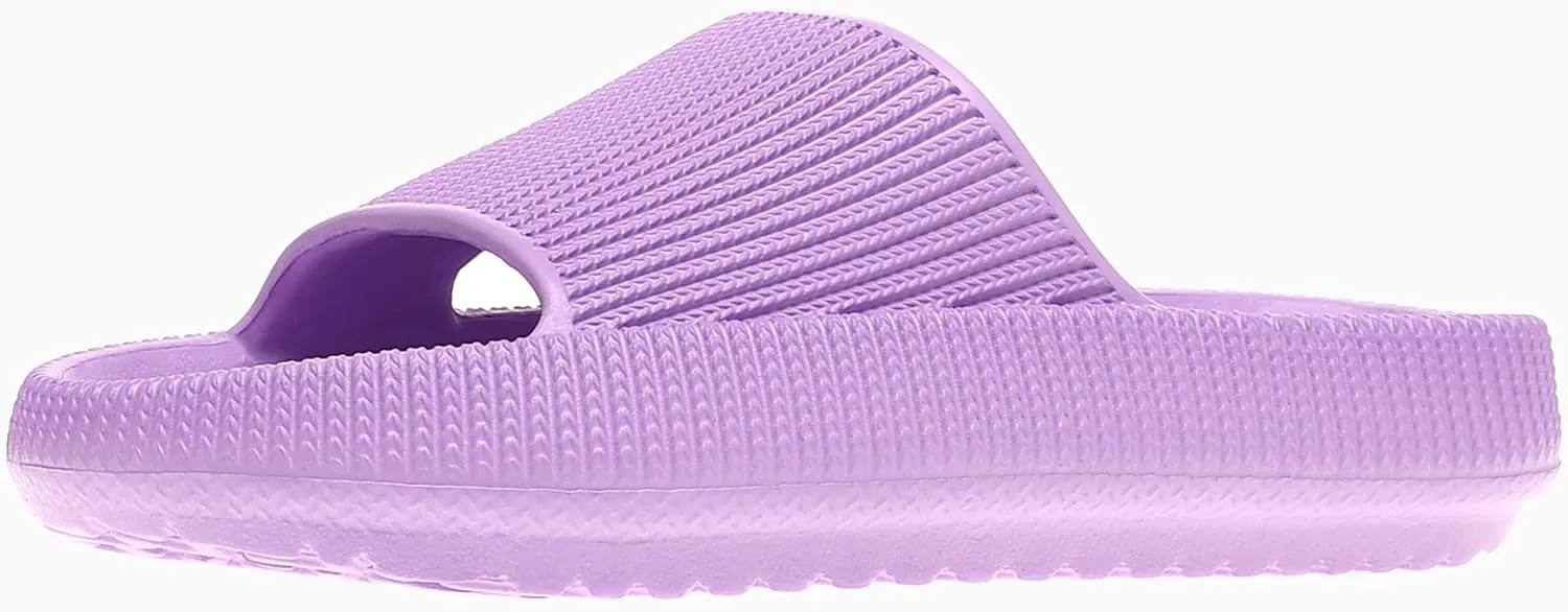 rosyclo Cloud Slides for Kids, Toddler Pillow Slippers Shower Bathroom Non-Slip Open Toe Super Soft Comfy Thick Sole Cozy Boys Girls Home House Cloud Cushion Slide Sandals for Indoor Outdoor Shoes