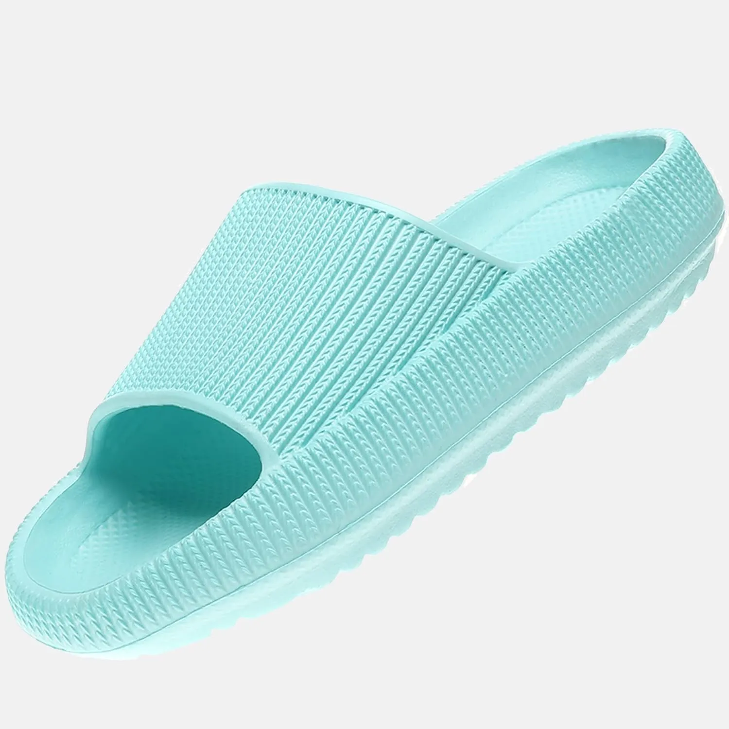 rosyclo Cloud Slides for Kids, Toddler Pillow Slippers Shower Bathroom Non-Slip Open Toe Super Soft Comfy Thick Sole Cozy Boys Girls Home House Cloud Cushion Slide Sandals for Indoor Outdoor Shoes