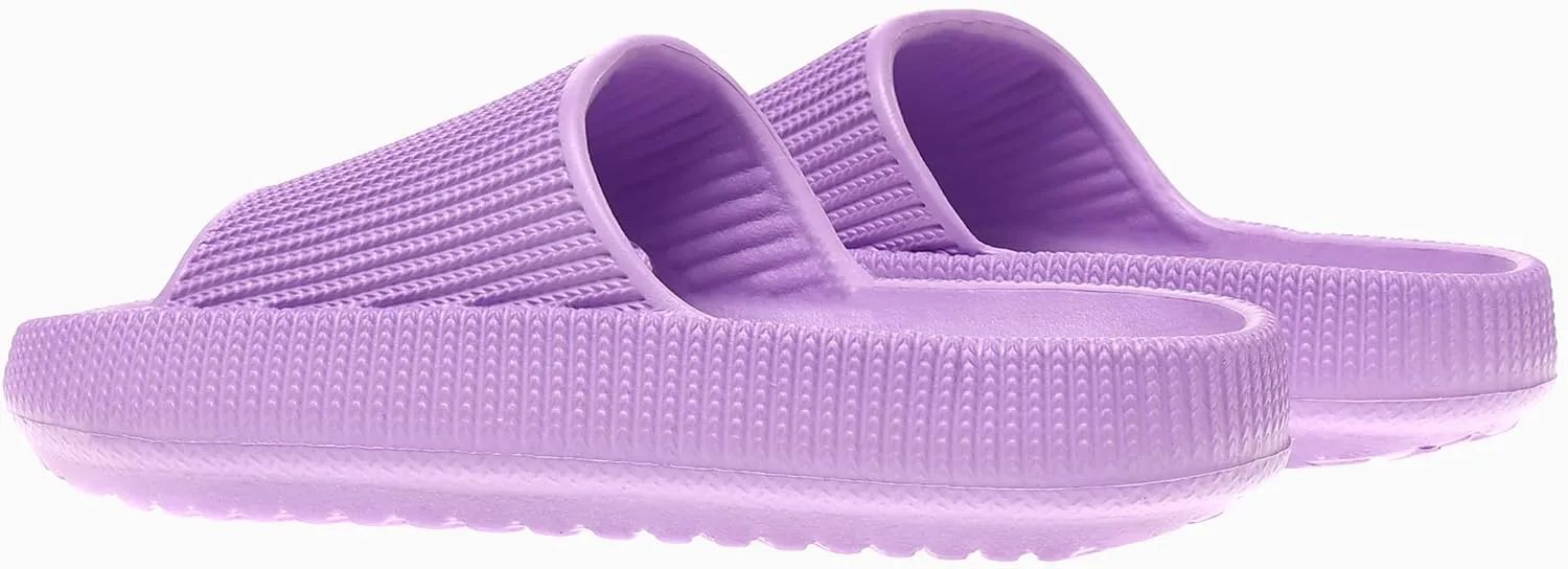 rosyclo Cloud Slides for Kids, Toddler Pillow Slippers Shower Bathroom Non-Slip Open Toe Super Soft Comfy Thick Sole Cozy Boys Girls Home House Cloud Cushion Slide Sandals for Indoor Outdoor Shoes