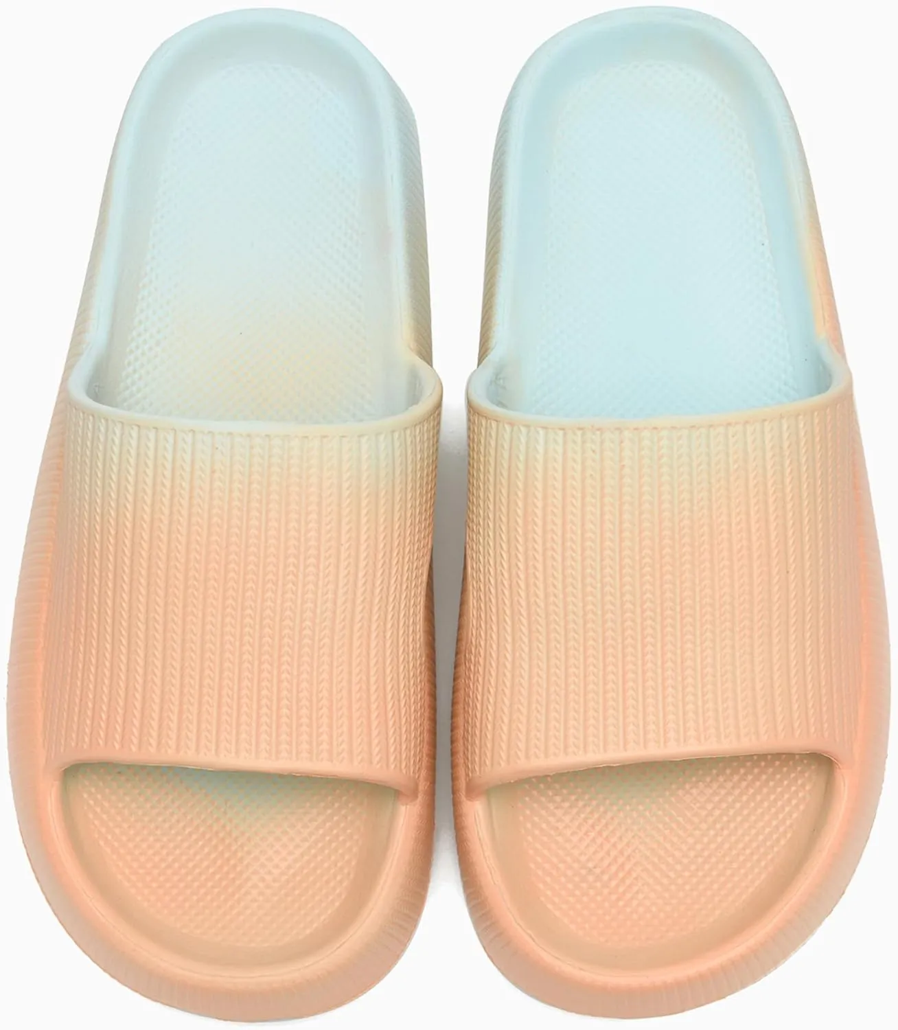 rosyclo Cloud Slides for Kids, Toddler Pillow Slippers Shower Bathroom Non-Slip Open Toe Super Soft Comfy Thick Sole Cozy Boys Girls Home House Cloud Cushion Slide Sandals for Indoor Outdoor Shoes