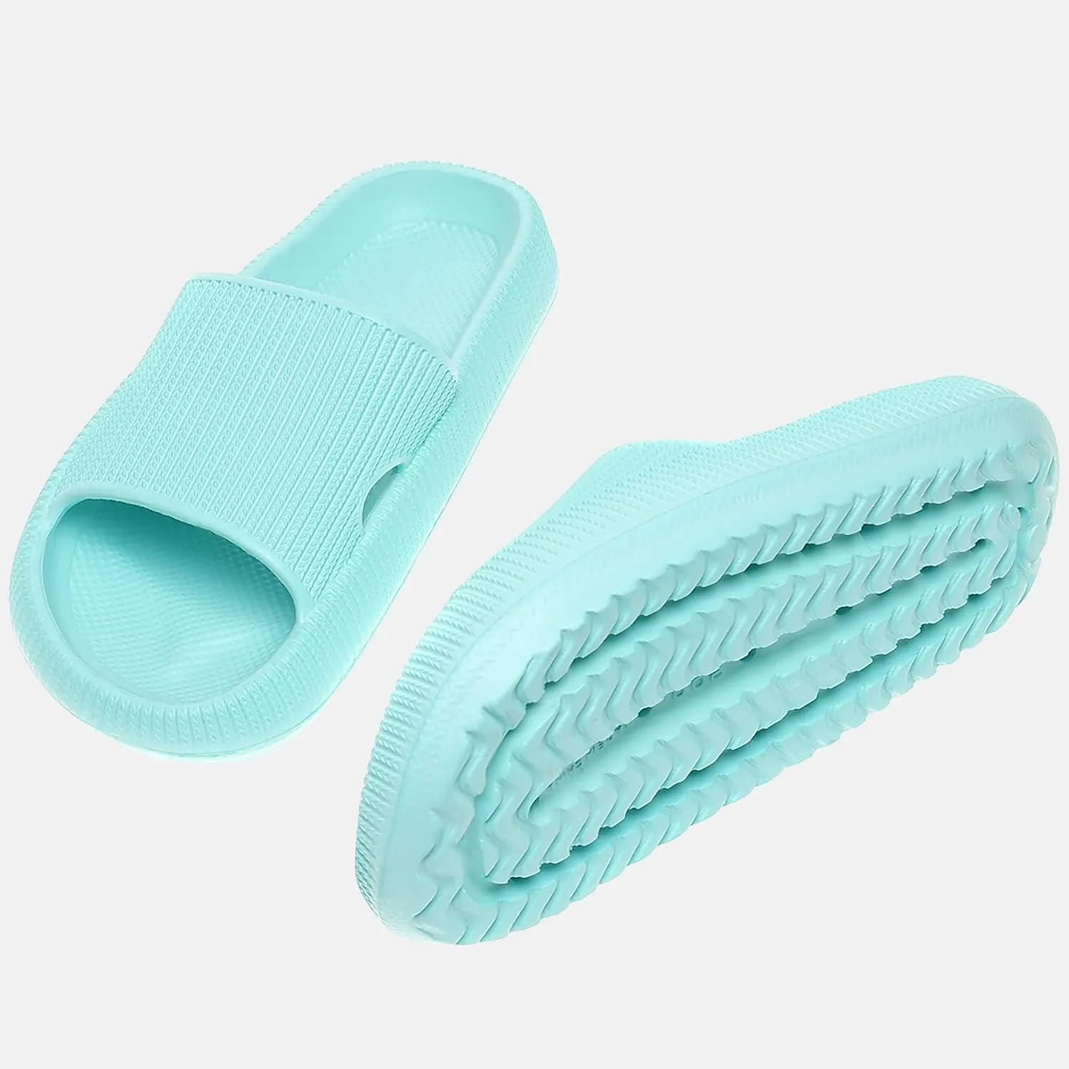 rosyclo Cloud Slides for Kids, Toddler Pillow Slippers Shower Bathroom Non-Slip Open Toe Super Soft Comfy Thick Sole Cozy Boys Girls Home House Cloud Cushion Slide Sandals for Indoor Outdoor Shoes