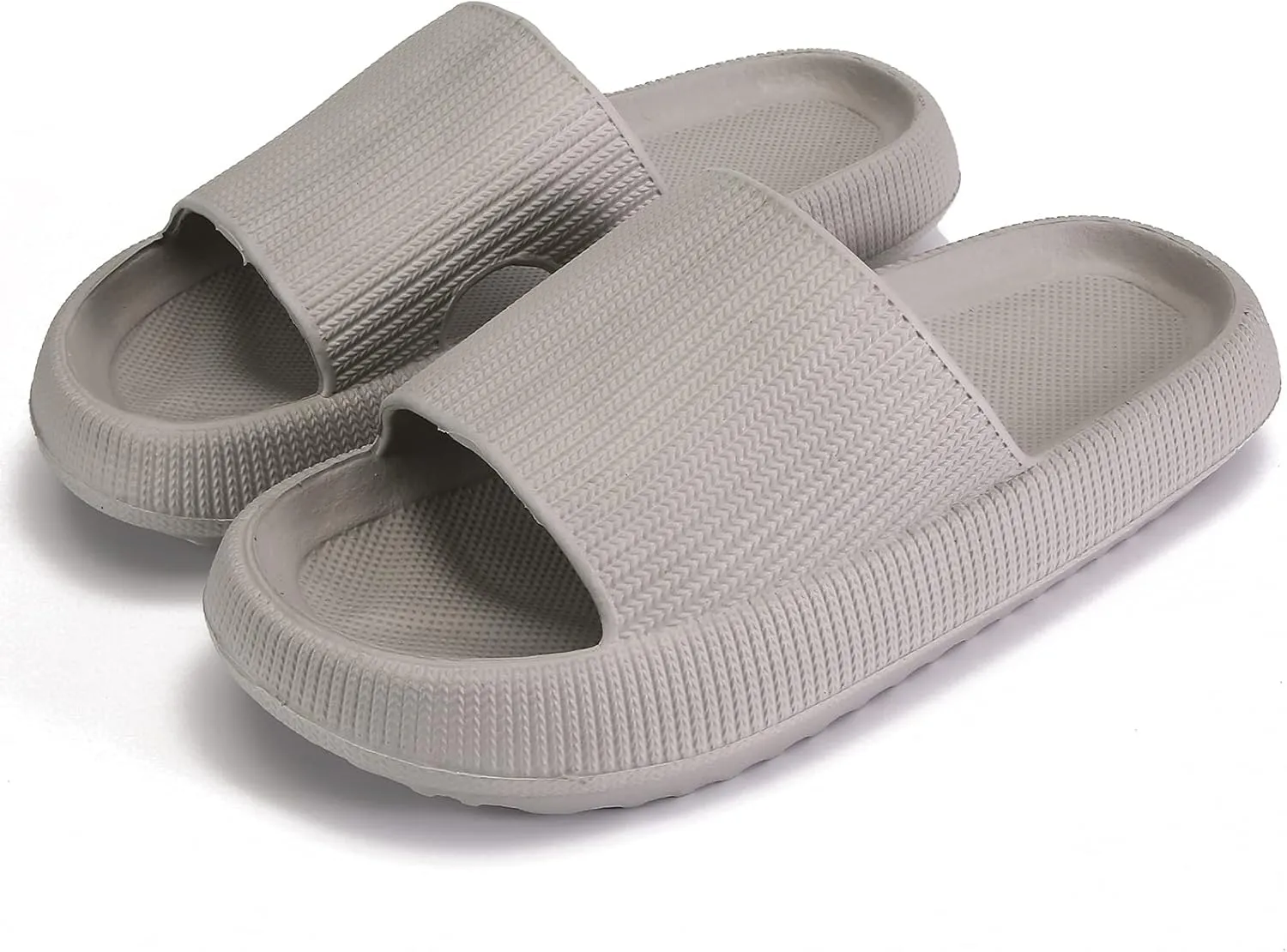 rosyclo Pillow Slippers for Women, Non-Slip Massage Foam Shower Bathroom Home Floor Thick Sole Quick Drying Cloud Cushion Womens Mens Sandals, Soft Comfortable Platform Open Toe Shoes