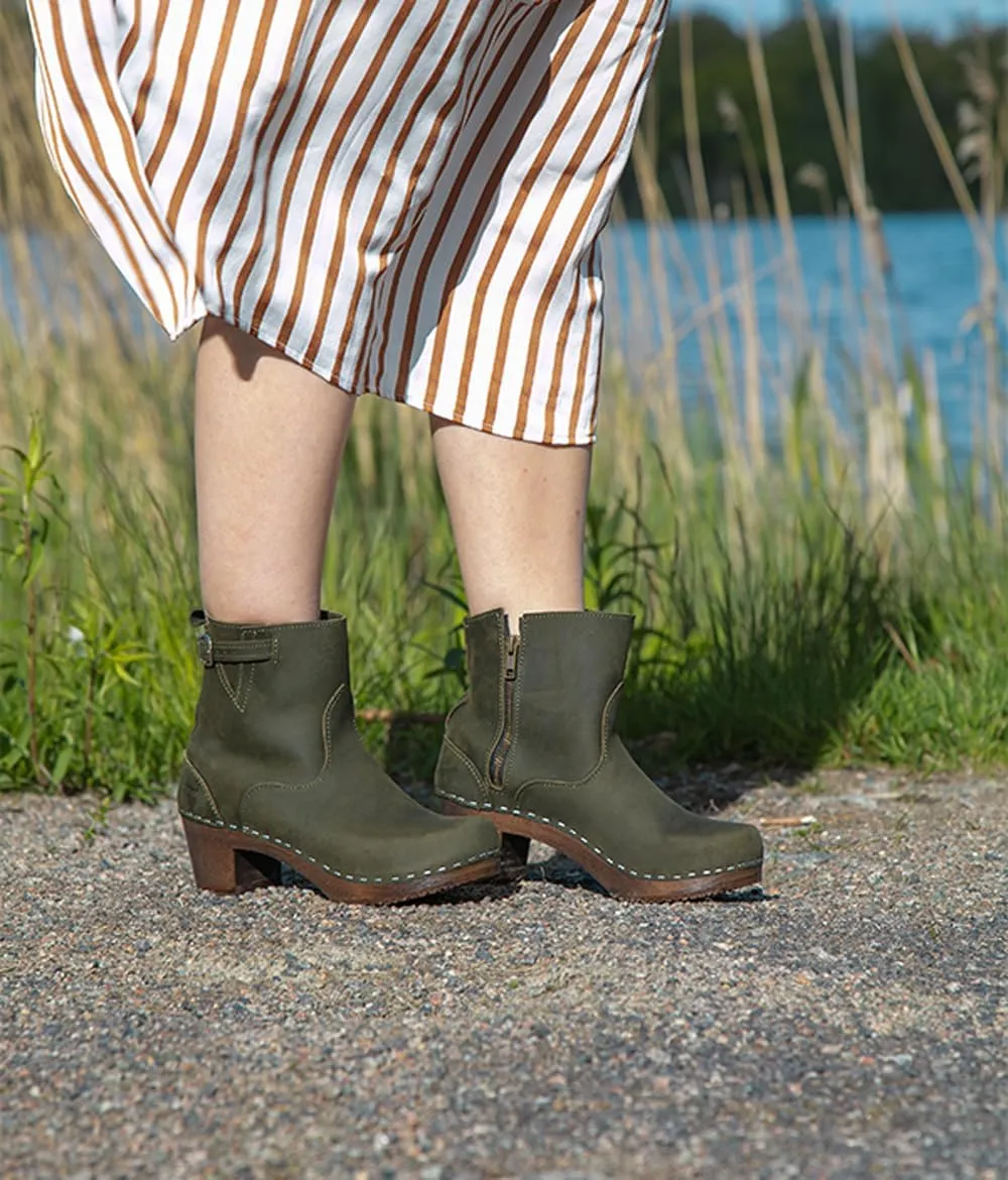 Sandgrens Handmade Swedish Wood Clogs for Women, High Heel Boots | New York High