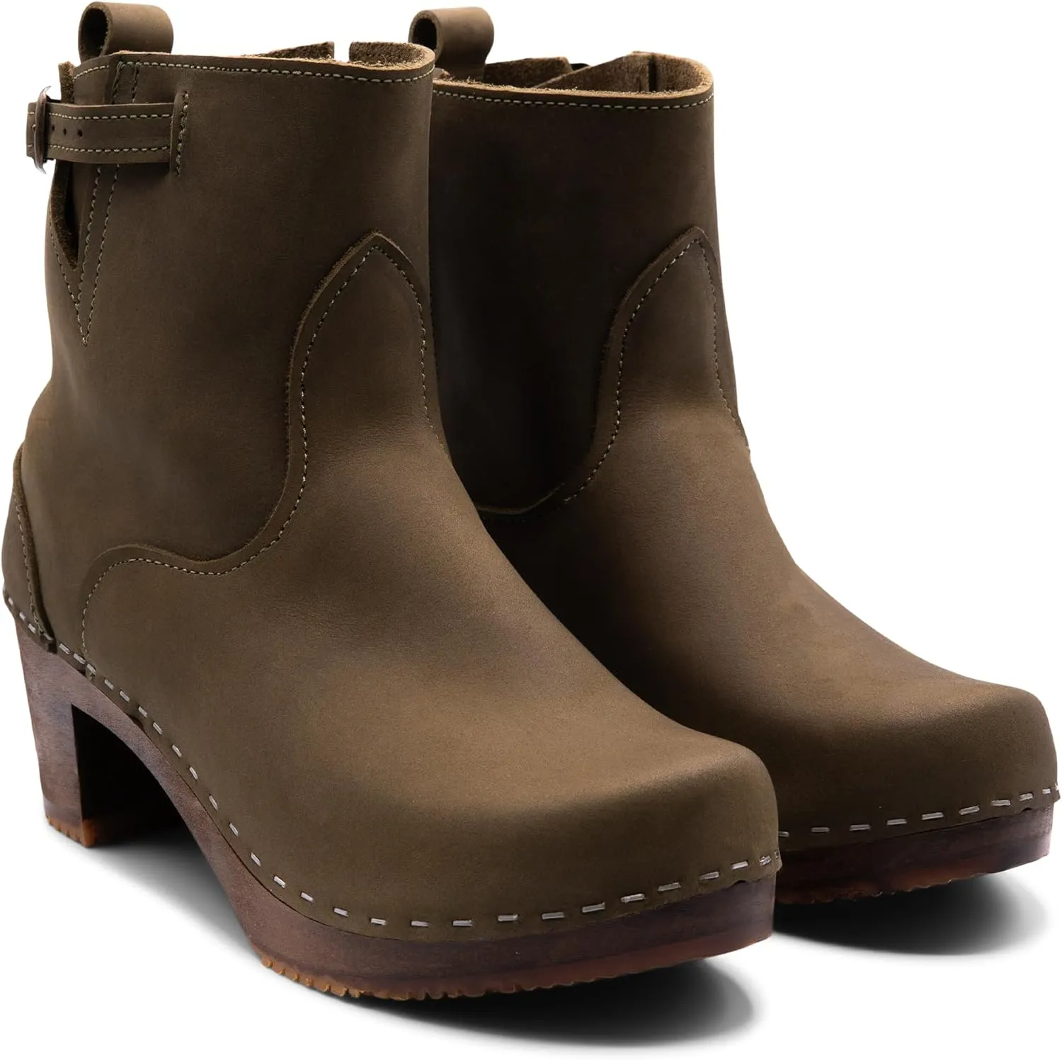 Sandgrens Handmade Swedish Wood Clogs for Women, High Heel Boots | New York High