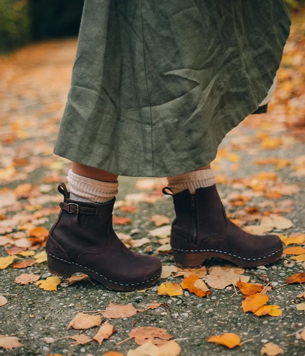 Sandgrens Handmade Swedish Wood Clogs for Women, Low Heel Boots | New York Low
