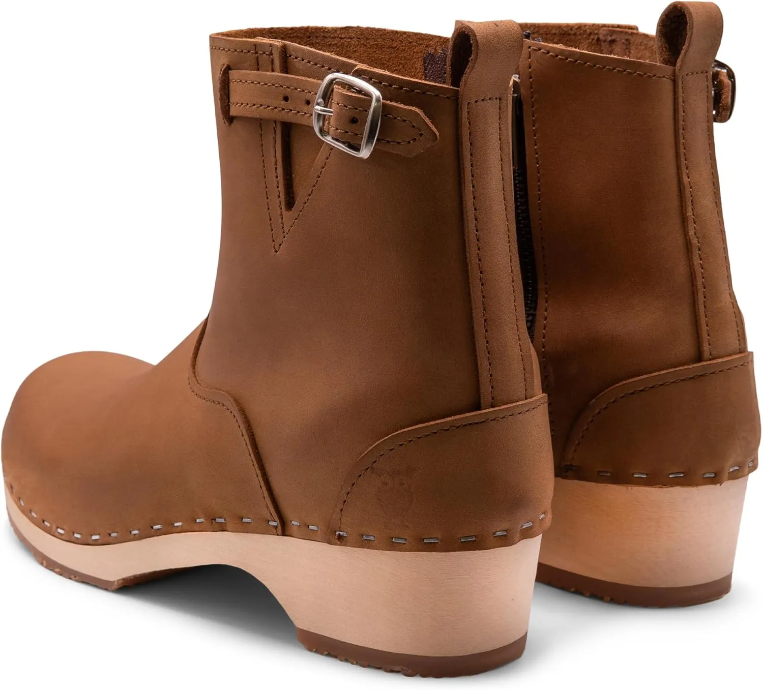Sandgrens Handmade Swedish Wood Clogs for Women, Low Heel Boots | New York Low