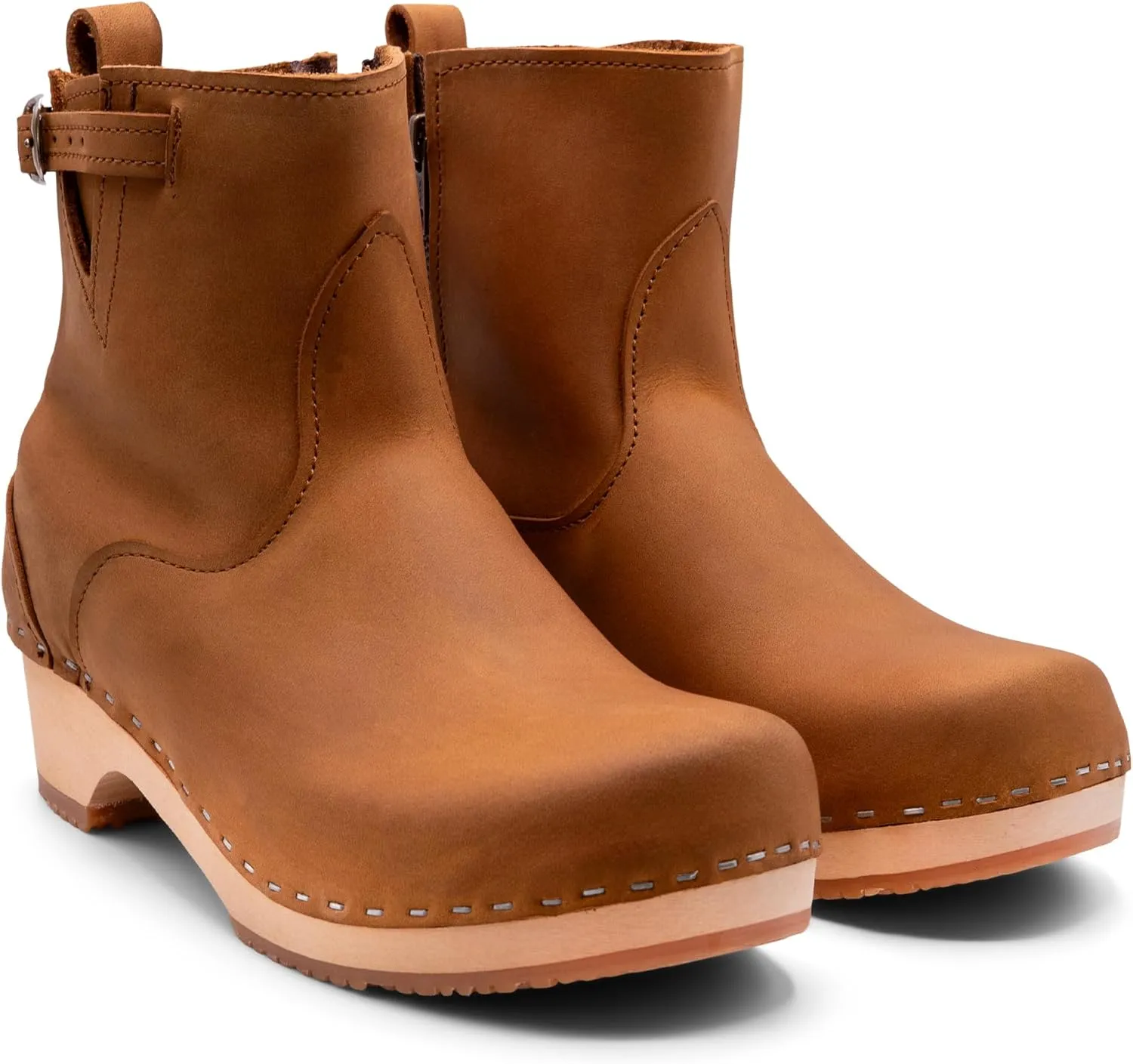 Sandgrens Handmade Swedish Wood Clogs for Women, Low Heel Boots | New York Low
