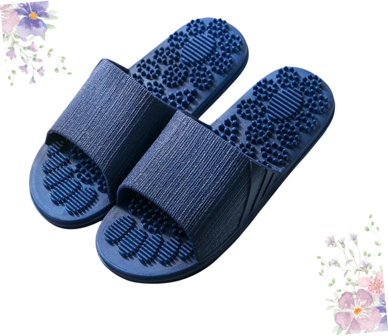 SECFOU Lightweight Comfortable Foot Massage Sandals Indoor Slippers Hotel Slippers Bath Dark Size 42-43