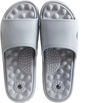 Shark Slippers Massage Slippers Men Take Bath Home Non Slip Bathroom in Summer Lovers Home Soft Soled Silent Deodorant Sandals for Male Summer Sandals ( Color : Gray , Shoe Size : 40-41(24.5-25cm) )