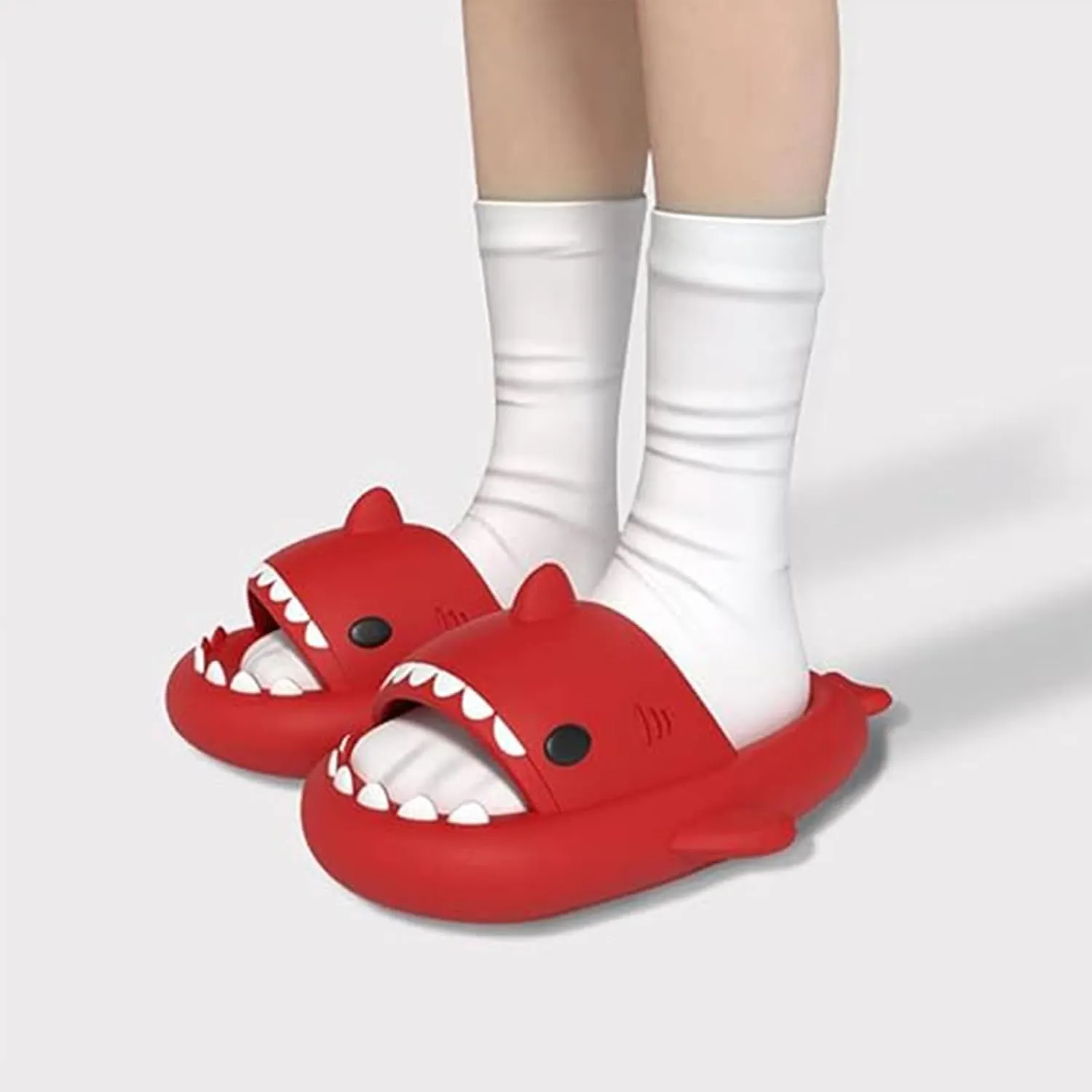 sharllen Shark Sandals Slides for Women Men Cute Novelty Cartoon Anti-Slip Open Toe Slides Summer Lightweight Shark Sandals