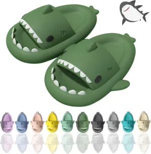 sharllen Shark Sandals Slides for Women Men Cute Novelty Cartoon Anti-Slip Open Toe Slides Summer Lightweight Shark Sandals