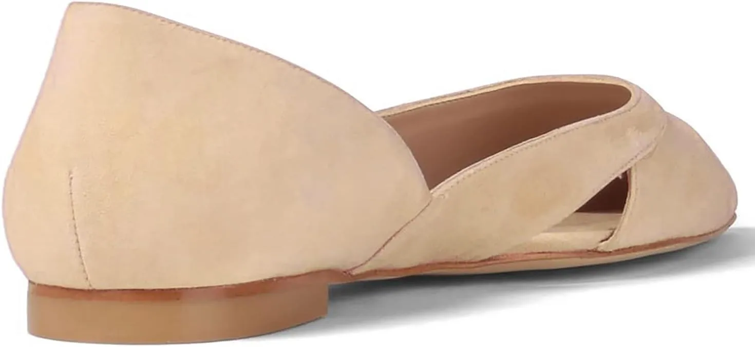 SHODENSE Women Comfortable Cut Out Flats Pointed Closed Toe Ballet Flats Slip On D'Orsay Flat Heeled Dress Shoes Ladies Driver Office Flat Shoes Party Street Casual Concise Stylish 4-11 M US