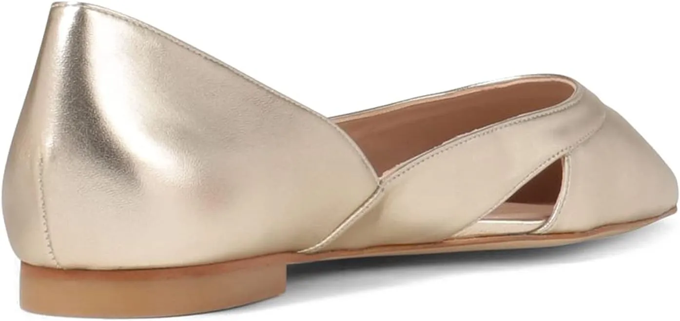 SHODENSE Women Comfortable Cut Out Flats Pointed Closed Toe Ballet Flats Slip On D'Orsay Flat Heeled Dress Shoes Ladies Driver Office Flat Shoes Party Street Casual Concise Stylish 4-11 M US