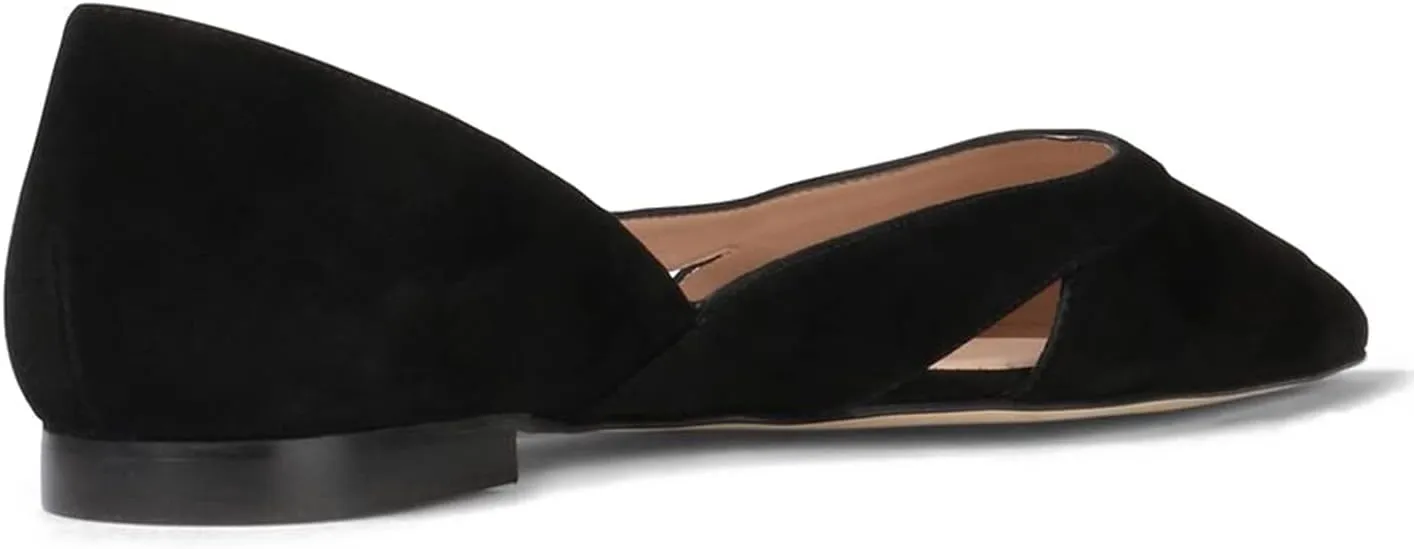 SHODENSE Women Comfortable Cut Out Flats Pointed Closed Toe Ballet Flats Slip On D'Orsay Flat Heeled Dress Shoes Ladies Driver Office Flat Shoes Party Street Casual Concise Stylish 4-11 M US