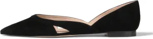 SHODENSE Women Comfortable Cut Out Flats Pointed Closed Toe Ballet Flats Slip On D'Orsay Flat Heeled Dress Shoes Ladies Driver Office Flat Shoes Party Street Casual Concise Stylish 4-11 M US