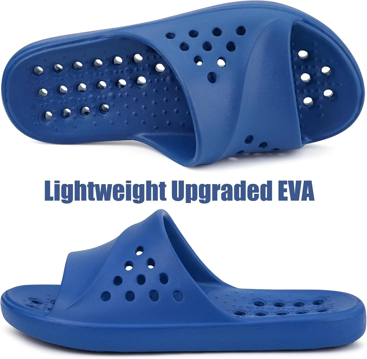 Shower Shoes for Womens Mens Massage Pool Slides with Arch Support Quick Drying Beach Sandals Non Slip Summer Bathroom Indoor House Slippers with Drain Holes
