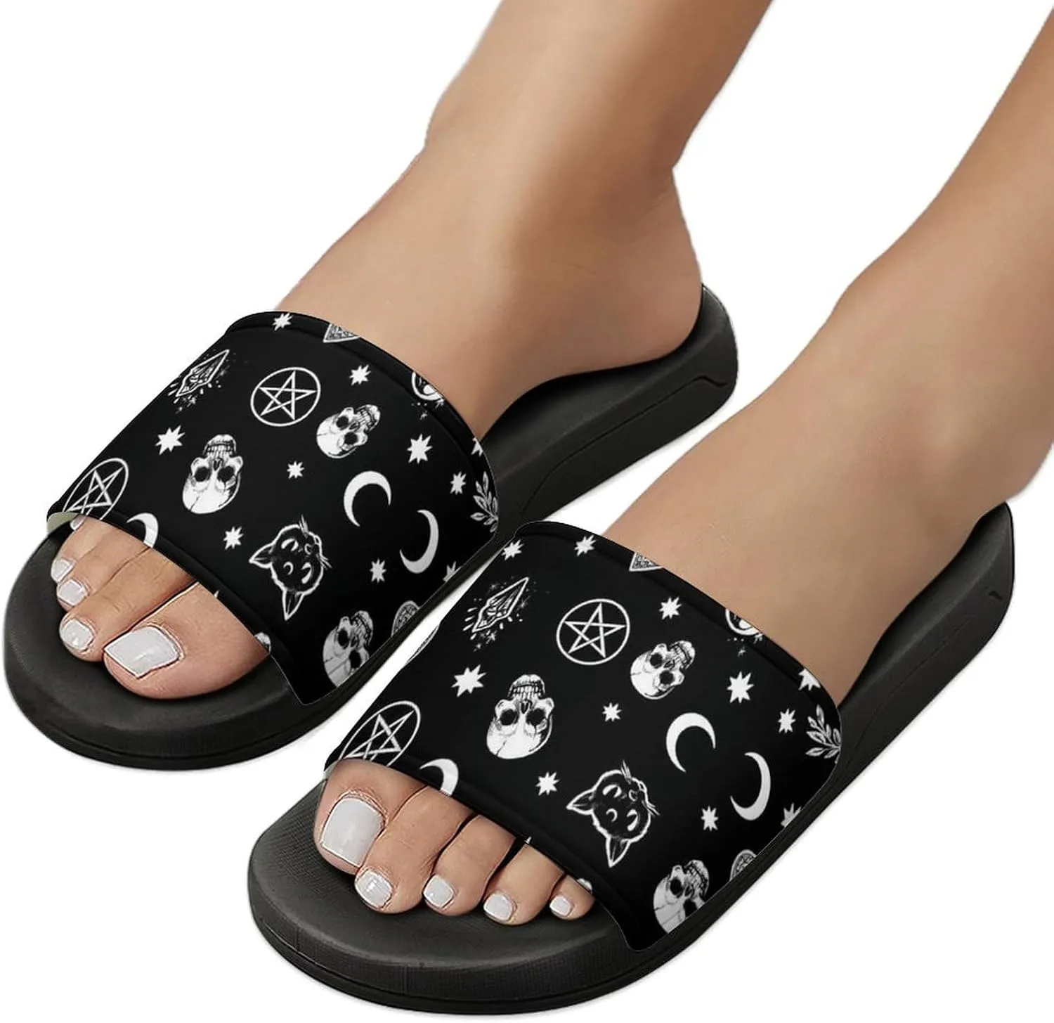 Skull PVC Sandals Men's Women Casual Slippers House Lightweight Loafers Quick Drying Washable Beach Open