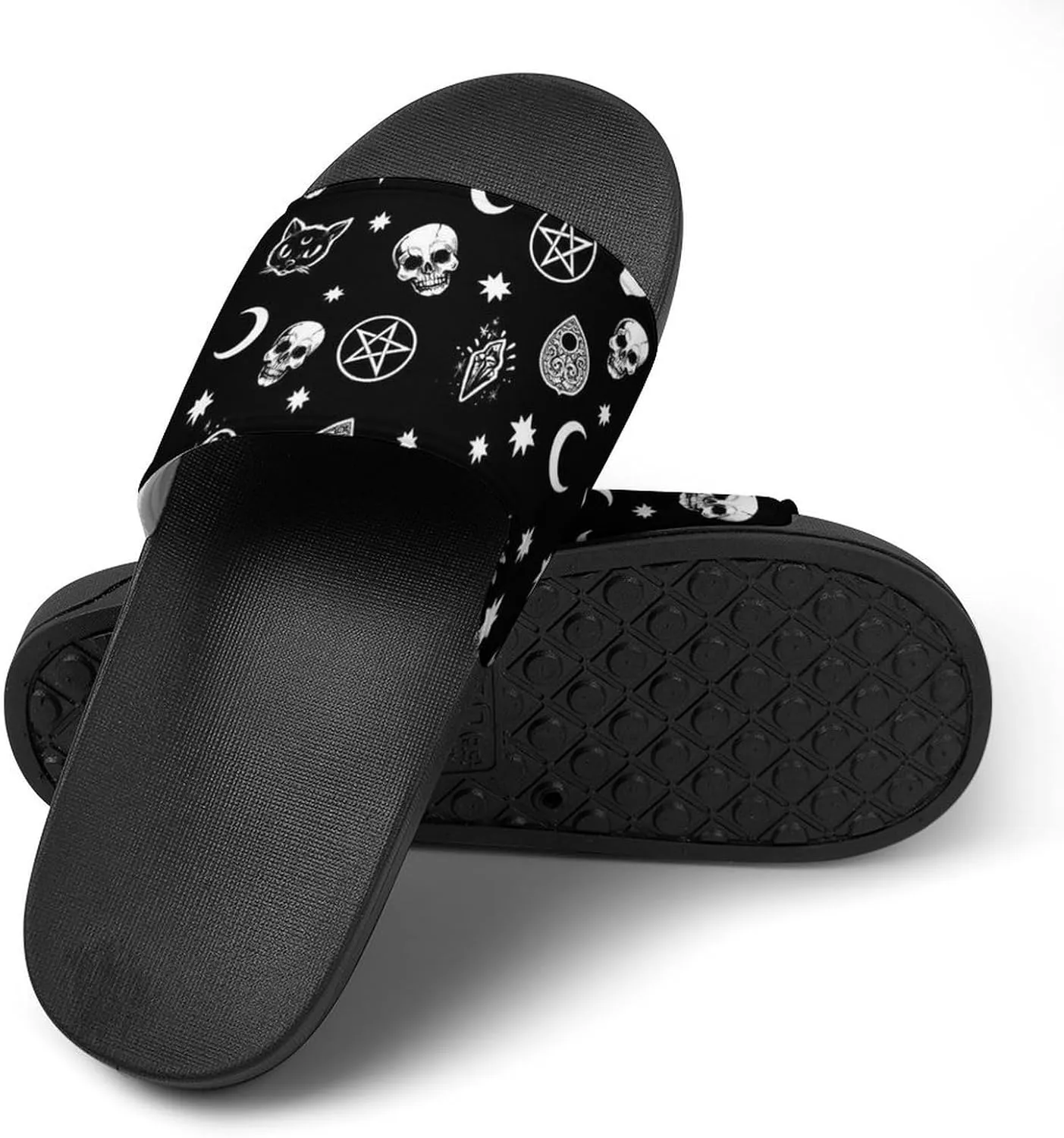 Skull PVC Sandals Men's Women Casual Slippers House Lightweight Loafers Quick Drying Washable Beach Open