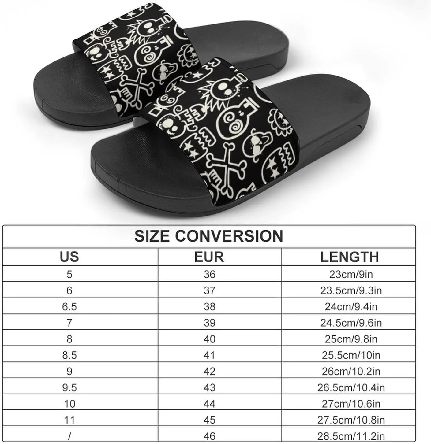 Skull PVC Sandals Men's Women Casual Slippers House Lightweight Loafers Quick Drying Washable Beach Open