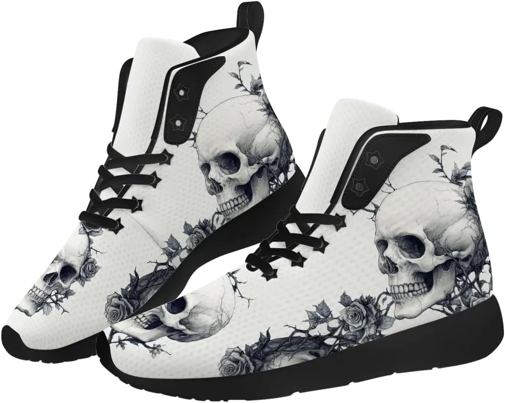 Skull Shoes for Men Women Goth Skull High Top Sneakers High Top Shoes Gifts for Women Men