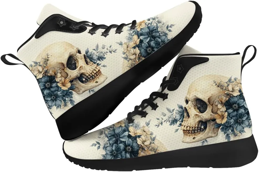 Skull Shoes for Men Women Goth Skull High Top Sneakers High Top Shoes Gifts for Women Men