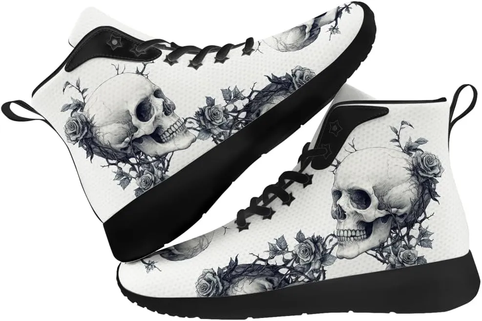 Skull Shoes for Men Women Goth Skull High Top Sneakers High Top Shoes Gifts for Women Men