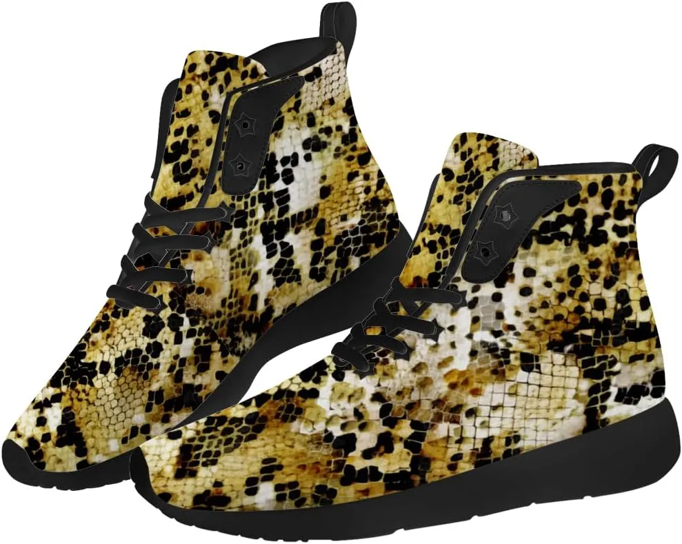 Snake Shoes for Men Women Snake Skin High Top Sneakers High Top Shoes Gifts for Women Men