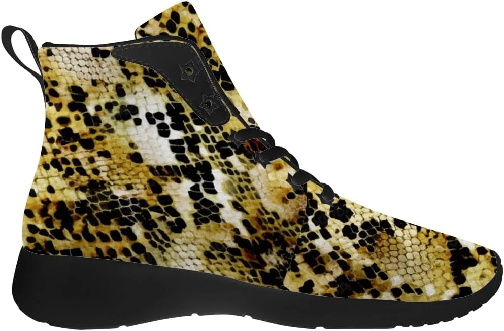 Snake Shoes for Men Women Snake Skin High Top Sneakers High Top Shoes Gifts for Women Men