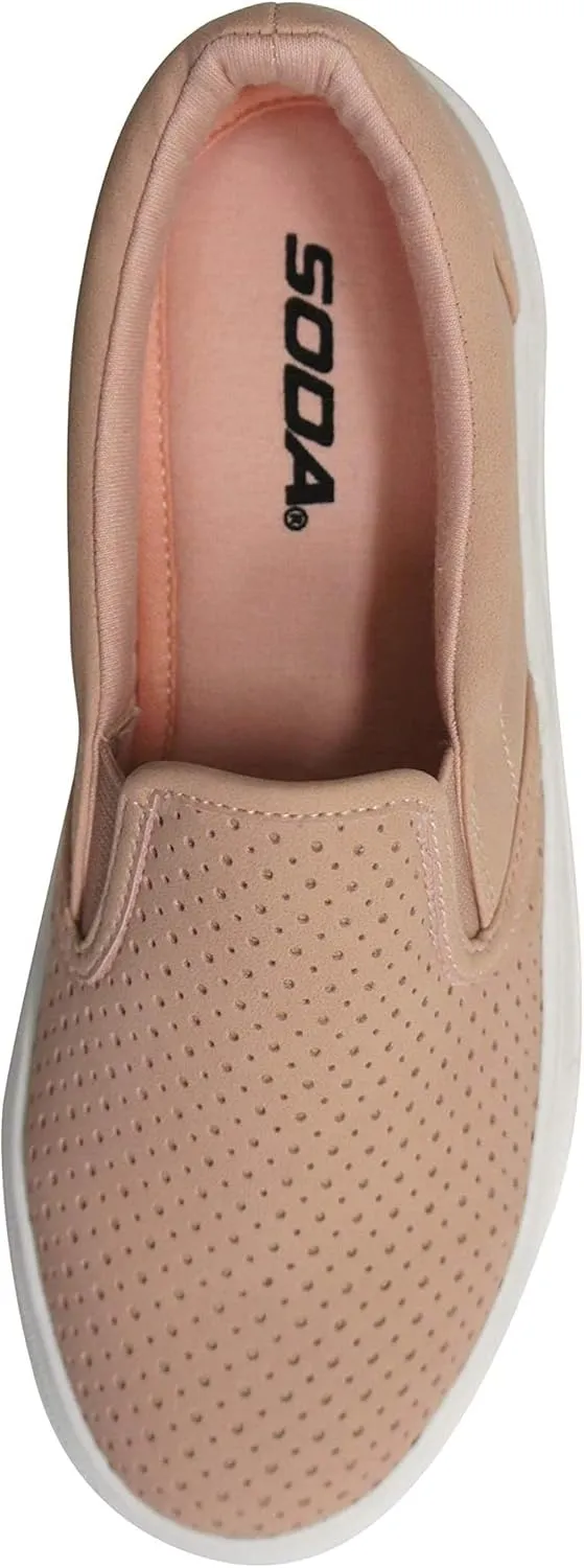 Soda Flat Women Shoes Slip On Loafers Casual Sneakers Memory Foam Insoles Hidden Platform/Flatform Round Toe Croft-G