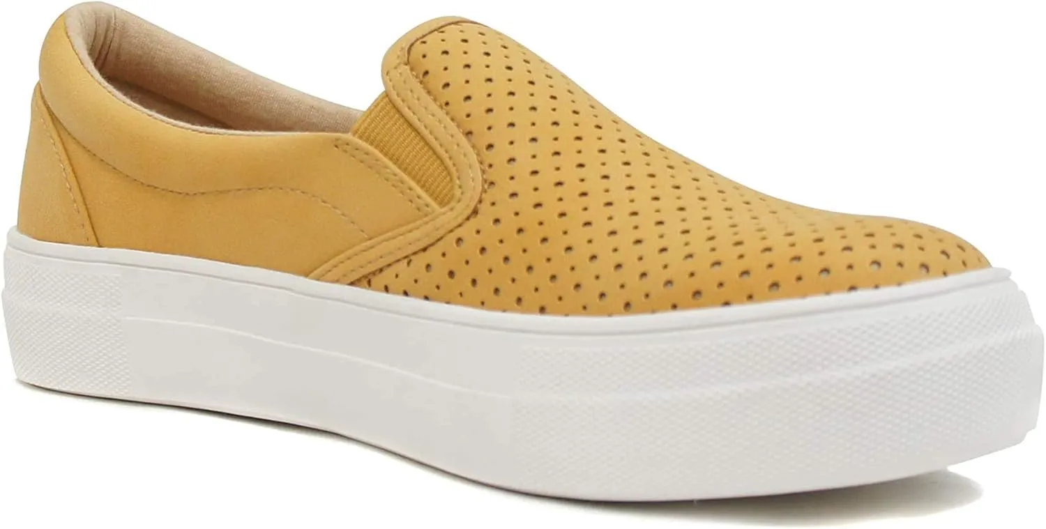 Soda Flat Women Shoes Slip On Loafers Casual Sneakers Memory Foam Insoles Hidden Platform/Flatform Round Toe Croft-G