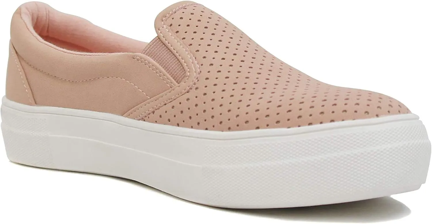Soda Flat Women Shoes Slip On Loafers Casual Sneakers Memory Foam Insoles Hidden Platform/Flatform Round Toe Croft-G