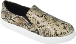 Soda Flat Women Shoes Slip On Loafers Casual Sneakers Memory Foam Reign-G White Sole Natural Beige Python 7