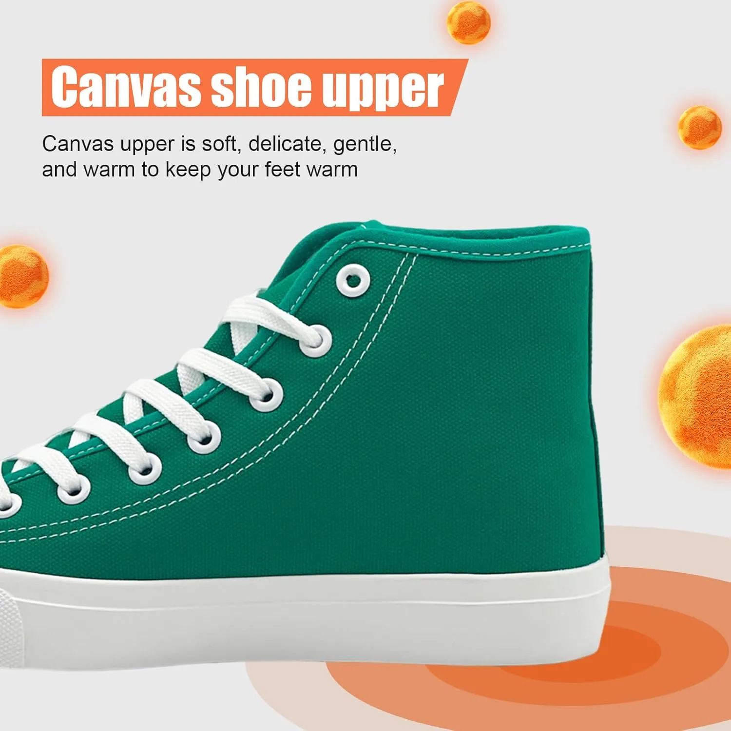soofylia Womens High Top Canvas Sneakers,Unisex Fashion Lace-up Fuzzy Canvas Shoes,Casual Tennis Walking Shoes for Men