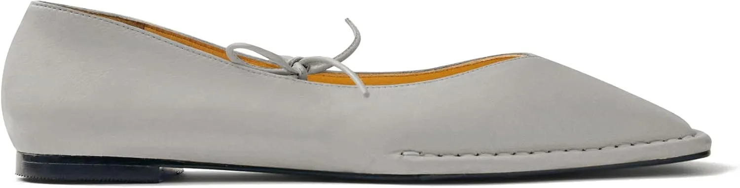 Square Toe Ballet Flats for Women Lace Up Cute Flats Comfortable Ballerina Flats