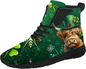 St Patrick's Day Shoes for Men Women Clover High Top Sneakers Shamrock Shoes Gifts for Mom Dad