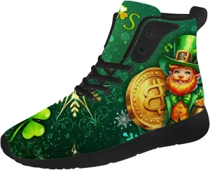 St Patrick's Day Shoes for Men Women Clover High Top Sneakers Shamrock Shoes Gifts for Mom Dad