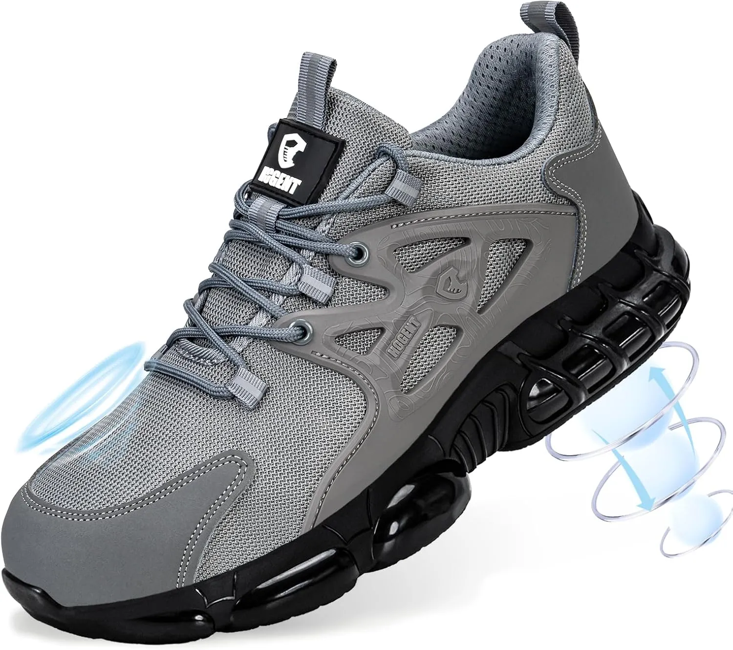 Steel Toe Shoes for Men Women Composite Toe Work Sneakers Indestructible Safety Tennis Shoes Lightweight Breathable Construction Sneakers Puncture Proof Air Cushion Ergonomic Design
