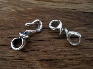 Sterling Silver Artisan Rustic Hook and Eye Clasp in (one pair)