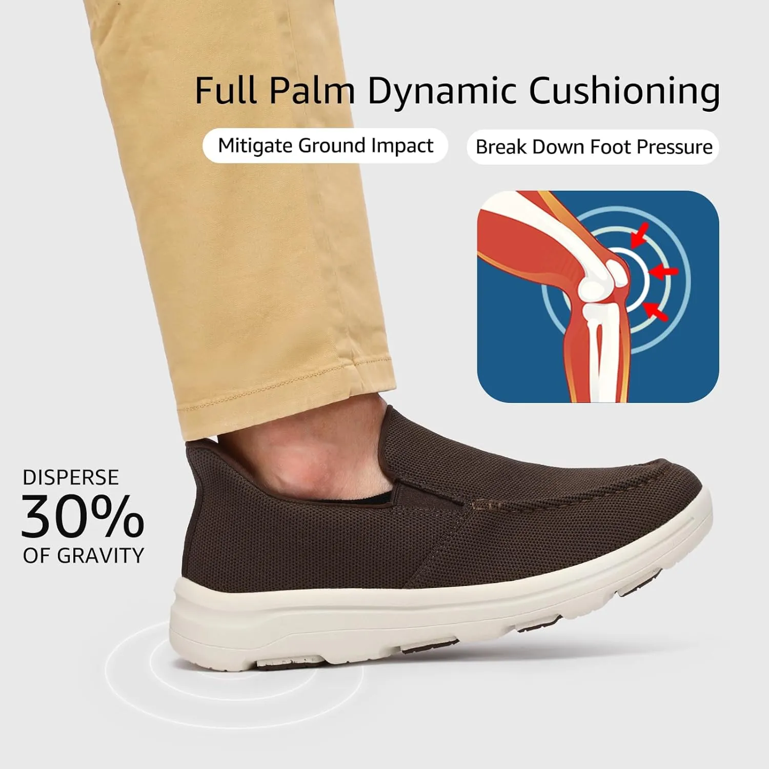 STQ Orthopedic Shoes for Men Casual Slip on Sneakers for Plantar Fasciitis Relief