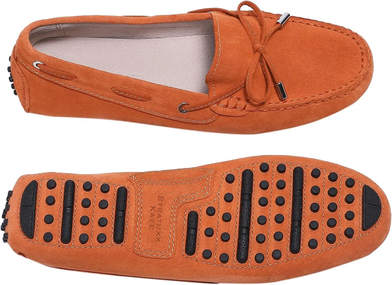 Stratuxx Kaze Women's Penny Loafers Driving Moccasins Comfort Boat Shoes Cow Suede Casual Slip-On Loafers
