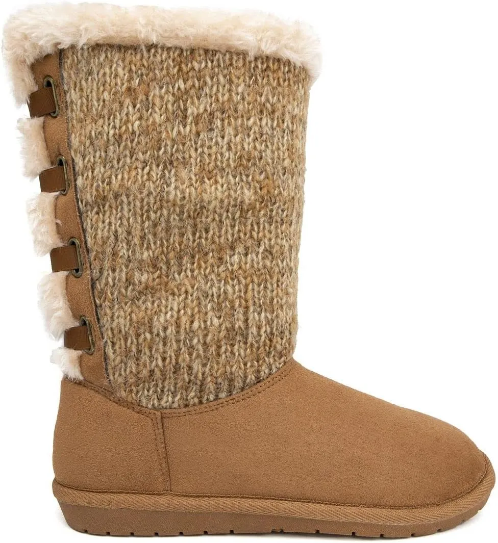 Sugar Womens Panthea Microsuede Faux Fur Winter & Snow Boots