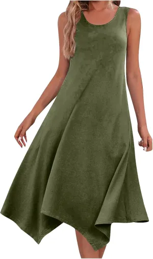 Summer Beach Dresses for Women 2024 Trendy Sleeveless Flowy Long Maxi Tank Dress Casual Loose Sundresses