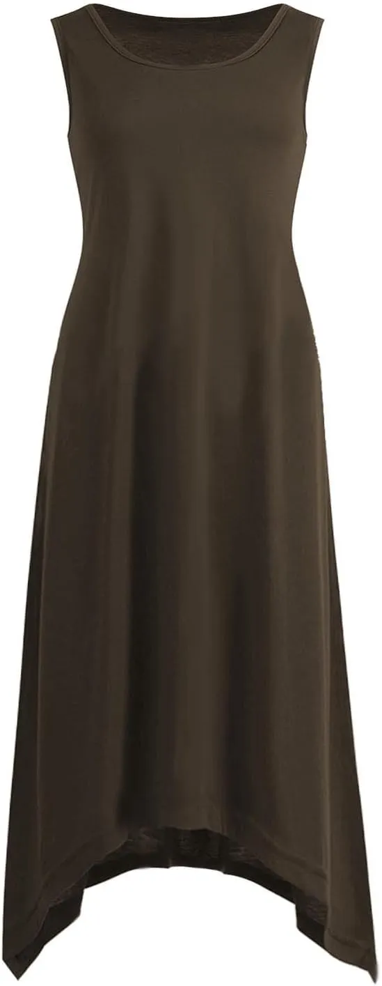 Summer Beach Dresses for Women 2024 Trendy Sleeveless Flowy Long Maxi Tank Dress Casual Loose Sundresses