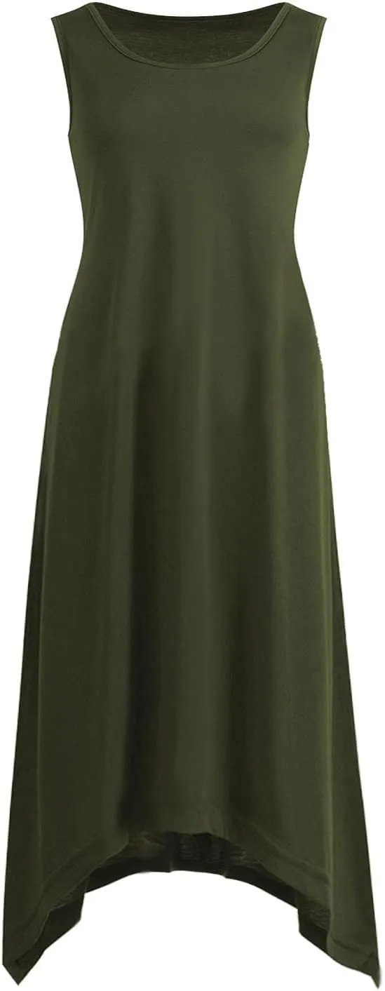 Summer Beach Dresses for Women 2024 Trendy Sleeveless Flowy Long Maxi Tank Dress Casual Loose Sundresses