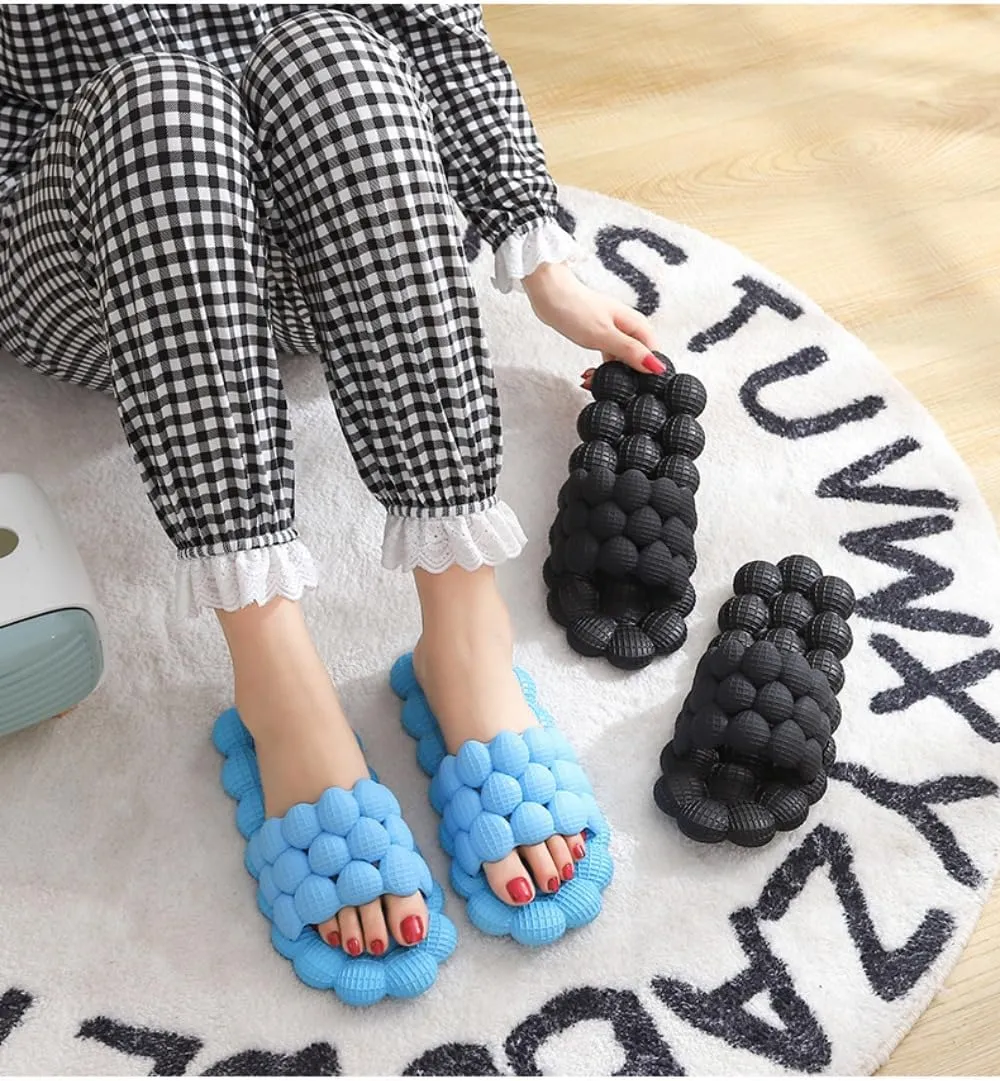 Summer Lychee Slippers Unisex Lychee Sandals Stress Relief Massage Sandals Bathroom Beach Slippers EVA Slides