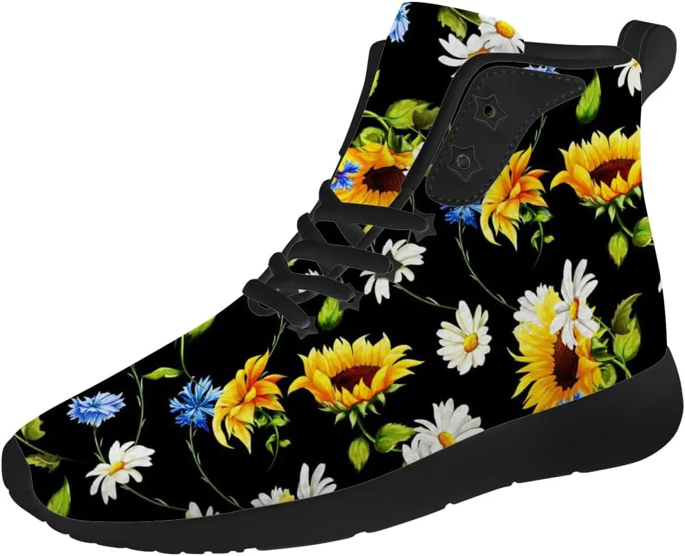 Sunflower Shoes for Men Women High Top Sneakers Casual Shoes Gifts for Girlfriend Boyfriend