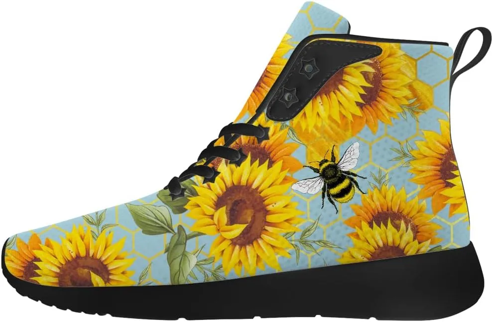 Sunflower Shoes for Men Women High Top Sneakers Casual Shoes Gifts for Girlfriend Boyfriend