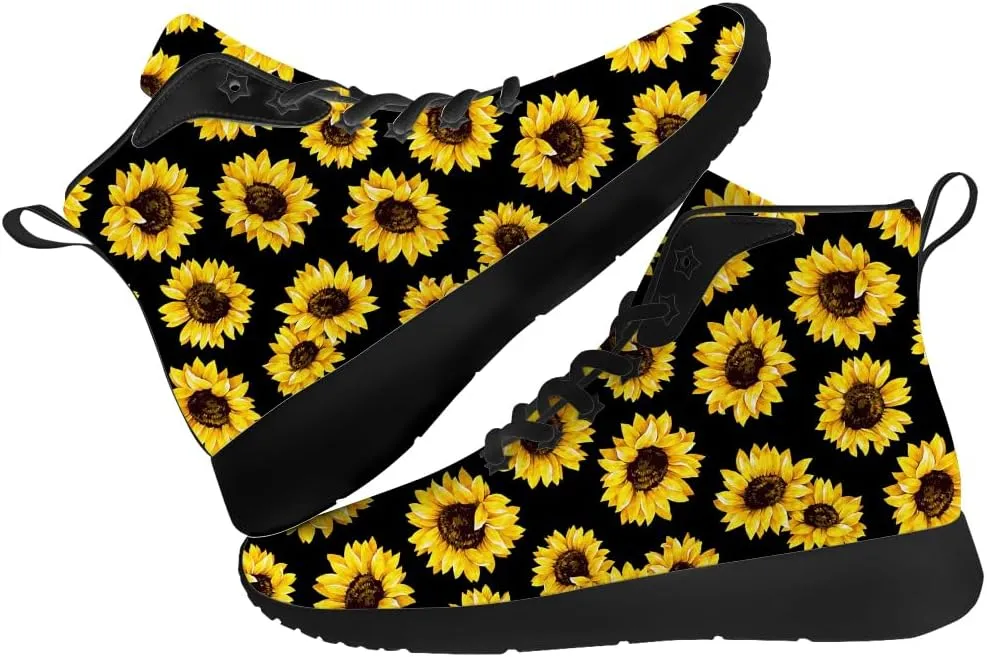 Sunflower Shoes for Men Women High Top Sneakers Casual Shoes Gifts for Girlfriend Boyfriend